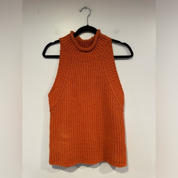 Cozy Orange Knit Anthropologie Sleeveless Top NWT - Picture 1 of 4